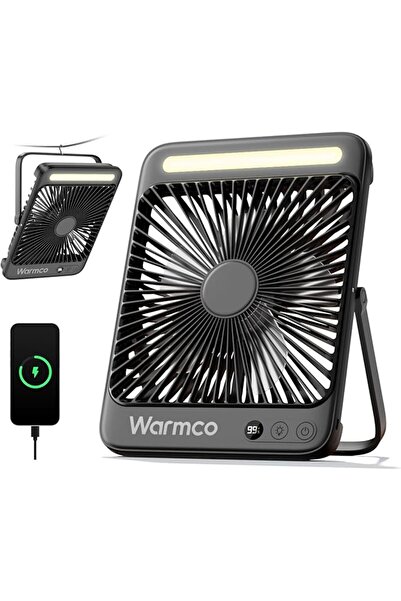 Warmco 20000mAh Battery Powered Fan, Ultra-Slim 8-Inch Portable Camping Fan w...