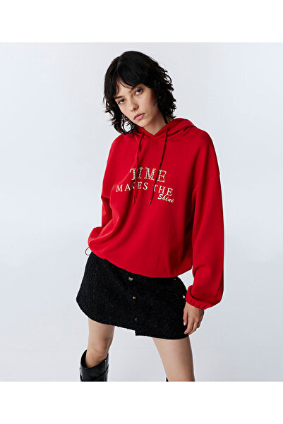 Twist SUNİ İNCİ SLOGANLI SWEATSHIRT