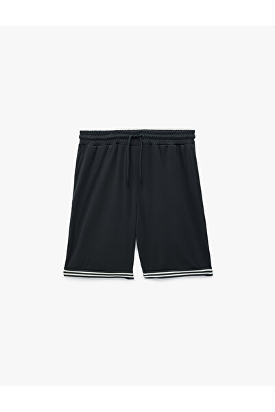 Koton Comfortable Fit, Lace-Up Waist, Pocketed, Stripe Detailed Sports Shorts