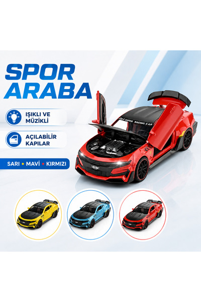 Toysan 1.24 ÖLÇEK KUTULU SESLİ VE IŞIKLI ÇEK BIRAK METAL ARABA