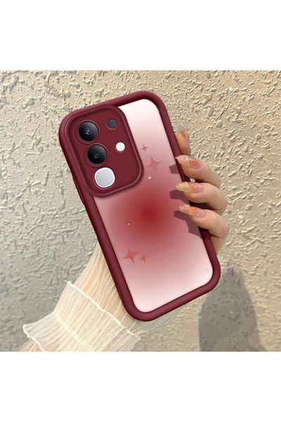 CHICASELUX Vivo Y29 4g Compatible Burgundy Blur Gradient Star Pattern Silicon...