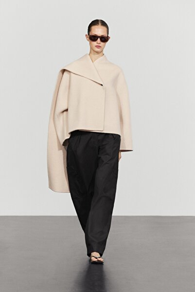 Massimo Dutti Eşarp detaylı kısa kaban