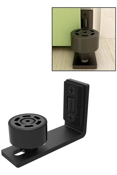 STARSTAR Sliding door floor rail black steel adjustable for barn doors.