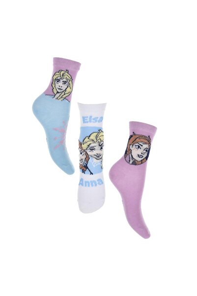 Sun City Fashion Group Σετ 3 ζευγάρια κάλτσες κορίτσι "Frozen" λιλά
