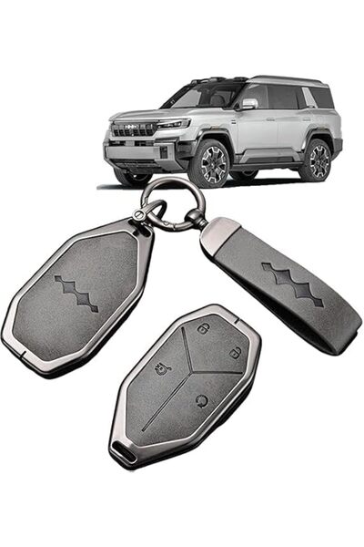 Aookay Car Key Case for BYD Leopard 5/8, Zinc Alloy & PU Protective Smart Key...