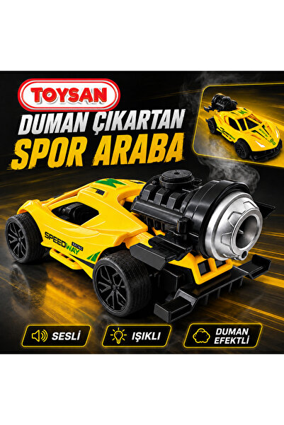Toysan Duman Çıkartan Sesli Ve Işıklı Spor Araba Duman Atan Araba