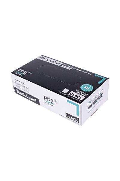 PPS Pro Label Nitrile Gloves, Single Use, 5.5Gr.- 0.13Mm, 100 Pcs/Box - Black...