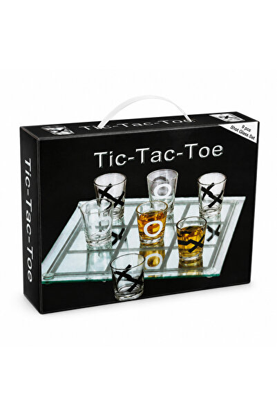 Generic Brand Joc X și O cu 9 Pahare Shot și Tablă din Sticlă, X și O, Joc de...