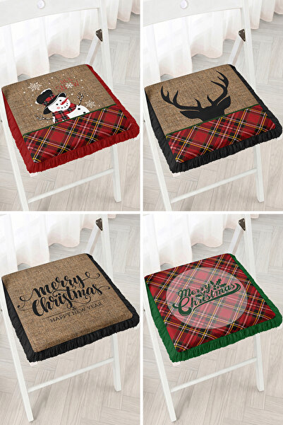 Realhomes New Year's Merry Christmas Written Snow Patterned Snowman and Plaid...