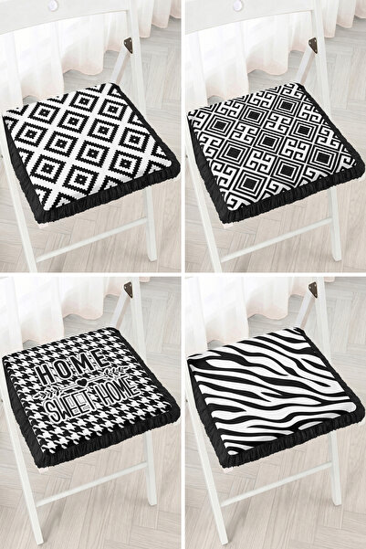 Realhomes Black and White Geometric Pattern and Home Sweet Home Written 4-Pie...