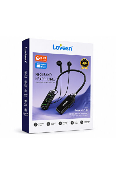 Generic Brand LOVESN-100 Neckband Headphones – Bluetooth V5.4, 100 Hours Musi...