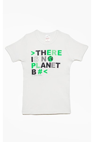 Minerva Φανέλα κοντομάνικη "There is no planet B" λευκή