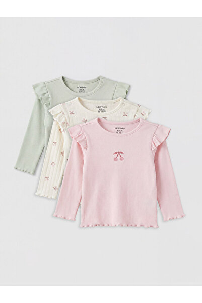 LC Waikiki Timeless Clothing & Timeless Choices Ruffled Baby Girl 3-Piece T-S...