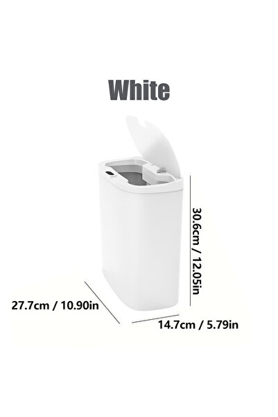 choice2 Battery Style 13L White 13L Motion Sensor Bathroom Trash Can with Lid...