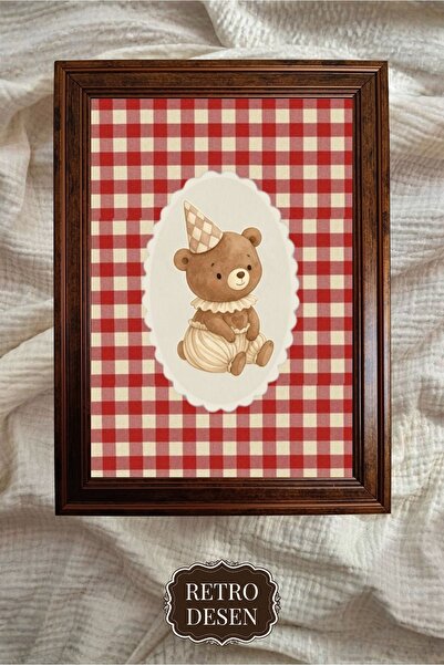 Retro Çerçeveli Vintage Çocuk Odası Tablosu, Bebek Odası Tablosu, Çocuk Odası...