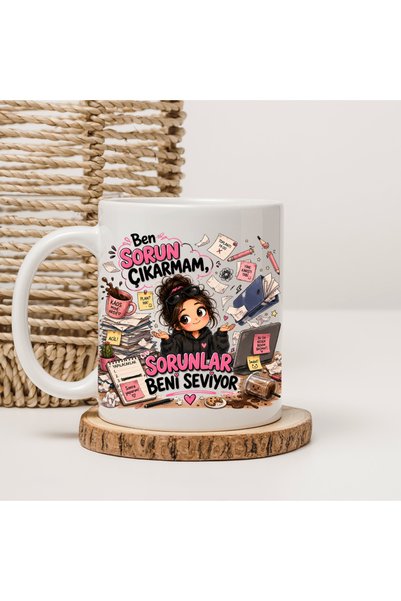Er-Se Tasarım Ben Sorun Çıkarmam Kupa Bardak, Espirili Kupa Bardak, Komik Kup...