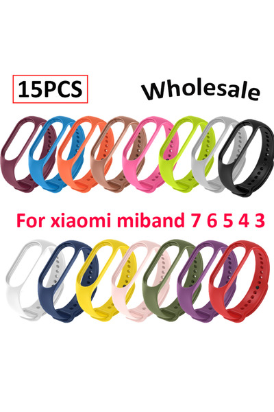 Choice For mi band 3 4 15pcs Watchbands For Mi Band 7 6 5 4 3 Starp Wristband...