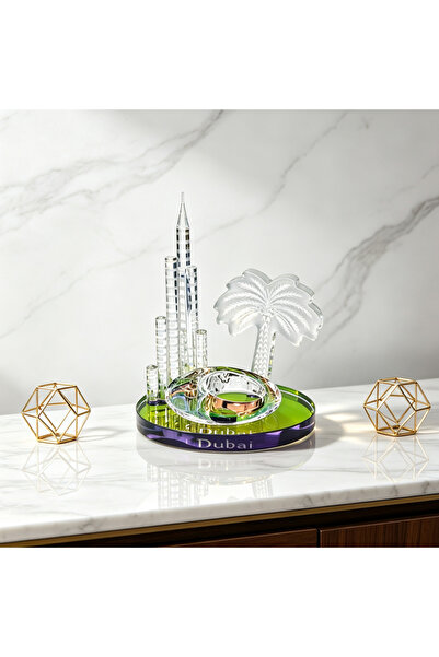 NUJET D0042C-1 Burj Khalifa palm crystal ornaments Middle East landmark souve...