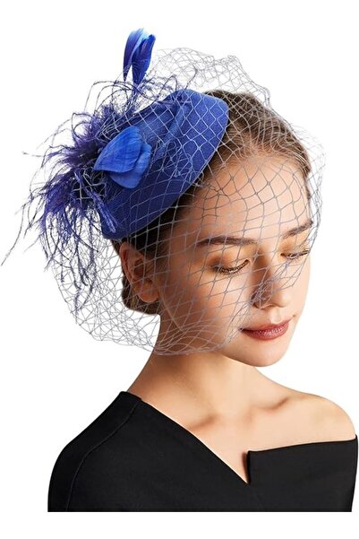 STARSTAR Small round cap with veil headband - Blue One size fits all