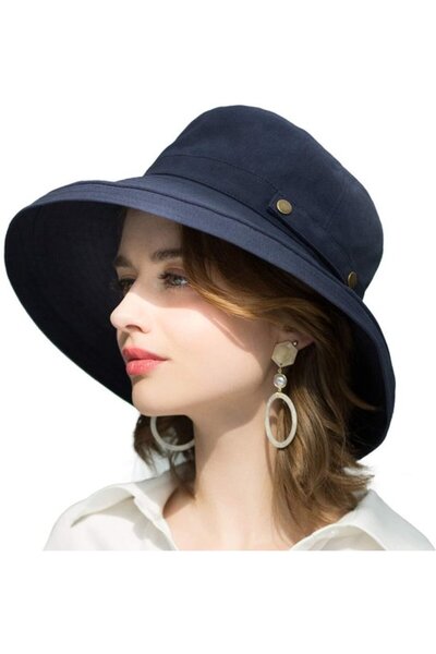 STARSTAR Fisherman hat navy foldable breathable UV travel/hiking.