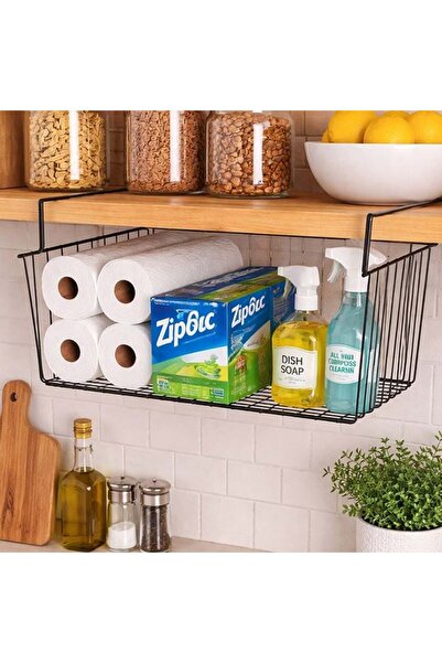 victiny Coș organizator suspendat din metal negru 50 x 25 x 15 cm
