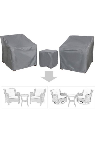 Morvena Picks Set de 3 piese gri, impermeabil, pentru husarea mesei și scaune...