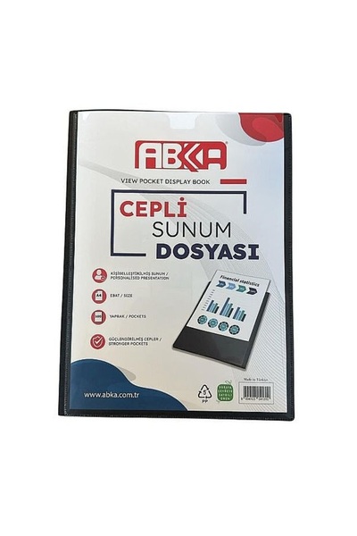 Abka Sunum Dosyası Önü Cepli A4 100'Lü (1.22.03.007)***