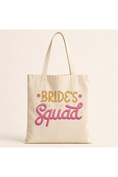 Kırtasiye Ofisi Torba od tkanine sa tekstom "Bride S Squad"