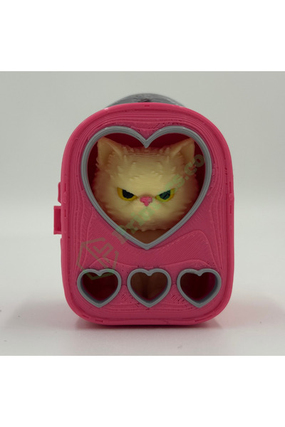 printecs.co Heart-Shaped Cat Bag Keychain, Detachable Persian Cat Figure, Gif...