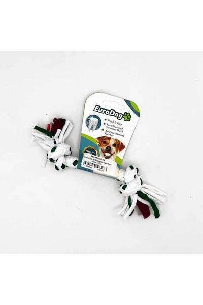 Eurodog خيط تنظيف الأسنان NHR-HLSS ذو عقدتين باللون الأخضر والأبيض (154141) 1...
