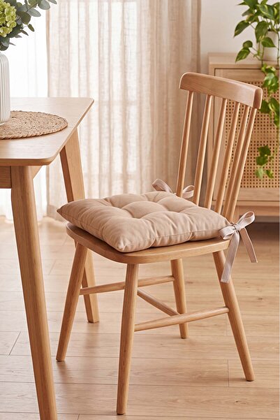 Rivaİstanbul Beige Fiber Filled Chair Cushion 40X40 cm