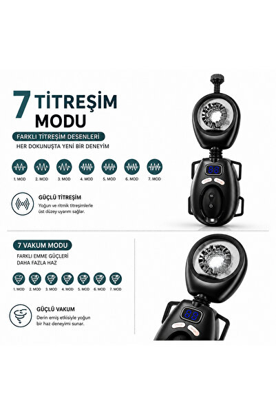 Sensvia Cleaner 2.0 Erkek Mastürbatör 7 Titreşim 7 Vakum Modu USB Şarjlı Ayarlanabilir Silikon
