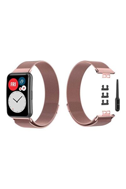 Perfii Milanese Replacement Band For Huawei Fit Watch Pink