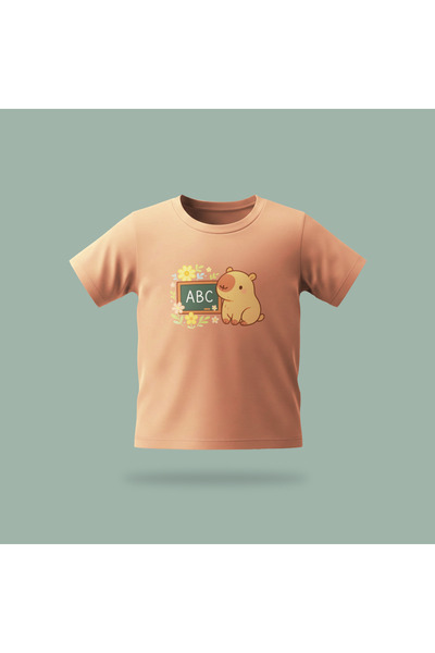 Erays Home Tricou imprimat cu model ABC Capybara pentru copii, țesătură din j...