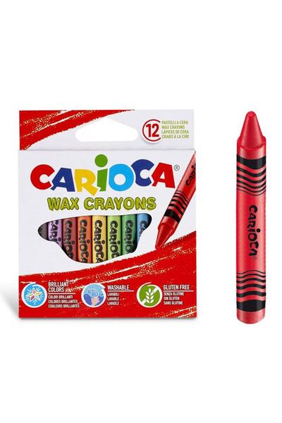 BAMI NETWORK Set creioane cerate subtiri Carioca culori vibrante 12 bucati