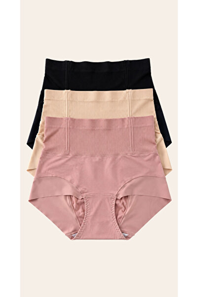 UN REAL 3-Piece Women's High Waist Corset Panties - Gathering and Shaping Cor...