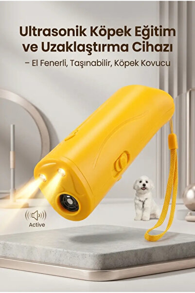 Genel Markalar Sarı Ultrasonik Köpek Kovucu El Fenerli Eğitim Cihazı Günlük T...
