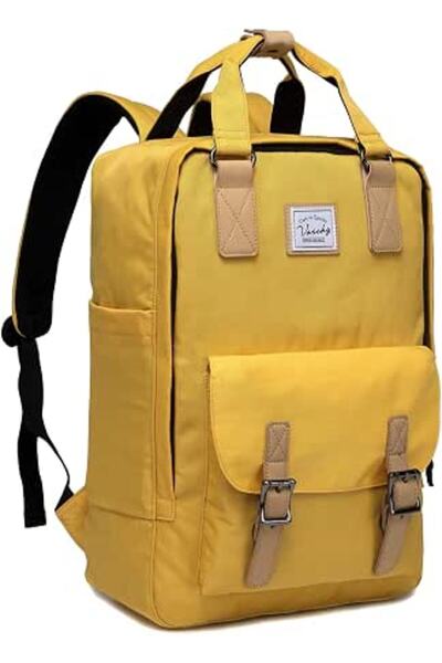 VASCHY Vintage School Backpack for Men/Women 15in Laptop Bookbag Casual Daypack