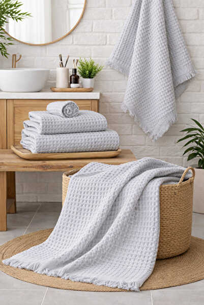 SELORA MAISON Wafflora 100% Cotton Towel Set – Waffle Textured Hand and Face ...