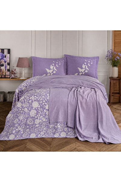 Kapreo Home Hoby Rainbow Çift Kişilik Lux %100 Pamuk Desenli Pike Seti – Yumu...