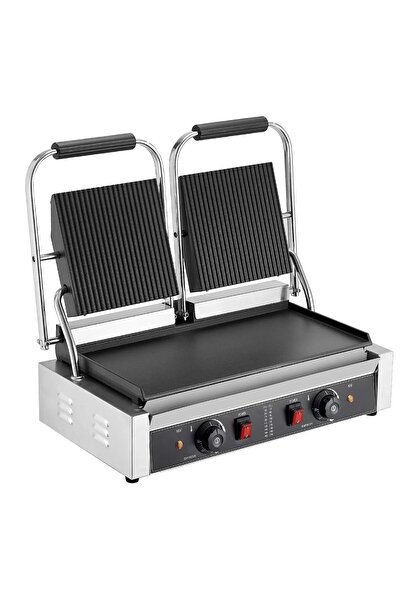 OMS Grill Panini dublu, Profesional, suprafata de gatit Neteda/Striata 485 x ...