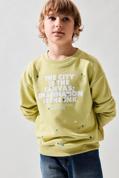 DeFacto Crew Neck Effect Printed Sweatshirt for Boys I0674A826Au