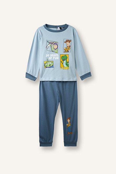 DeFacto Toy Story Printed Long Sleeve Top Elastic Waist Bottom 2-Piece Pajama...