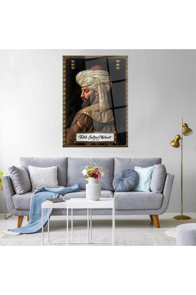 Yonca Decor Fatih Sultan Mehmet Portre Cam Tablo
