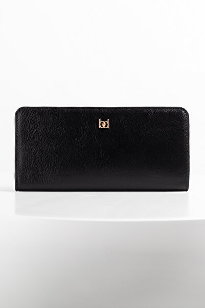 BAYDERİ Corisa Women's Leather Wallet Black