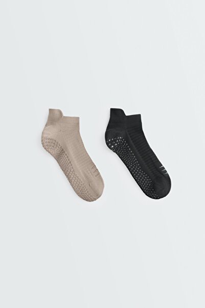 Oysho 2 pairs of polyamide blend yoga and Pilates sneaker socks