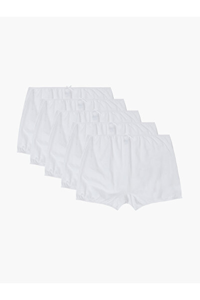 Styli Girls Pack of 5 - White Cotton Blend Boxer Briefs