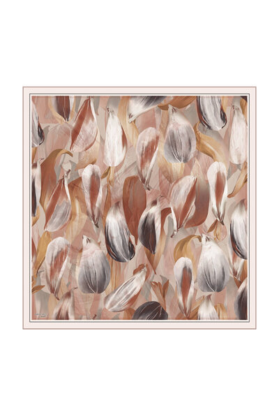 Bursa İpek Copper Whisper Pattern Organic Scarf
