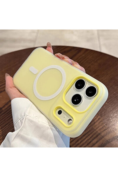 Choice iPhone17 Light yellow Luxury Candy Color 2 IN 1 Magnetic Case For iPho...