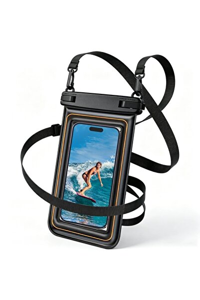 Choice4 black orange Floating Waterproof Phone Pouch Touch Screen Anti-drop C...